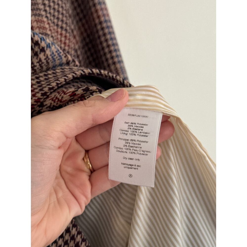 VERONICA BEARD Destry Houndstooth Plaid Dickey Jacket Blazer Size 4 - Picture 7 of 8